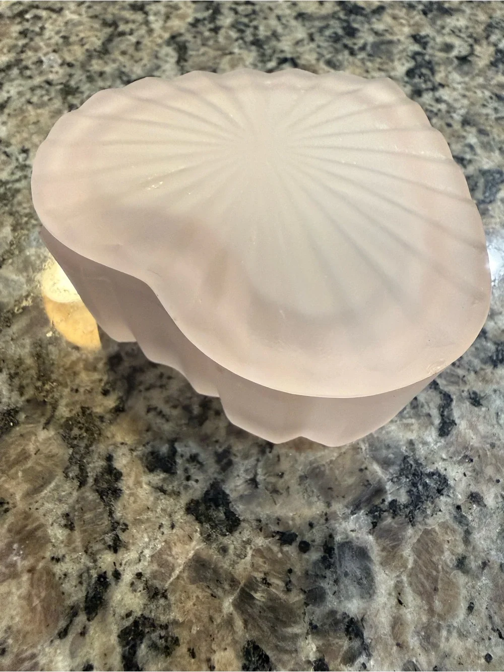 Heart-Shaped Pink Glass Trinket Dish